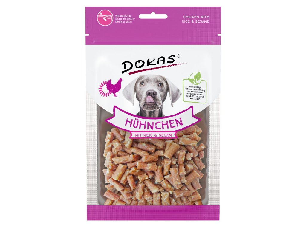 38292 1 dokas kureci mini kousky pochoutka pro psy 70g z kategorie chovatelske potreby a krmiva pro psy pamlsky pro psy susena masicka pro psy