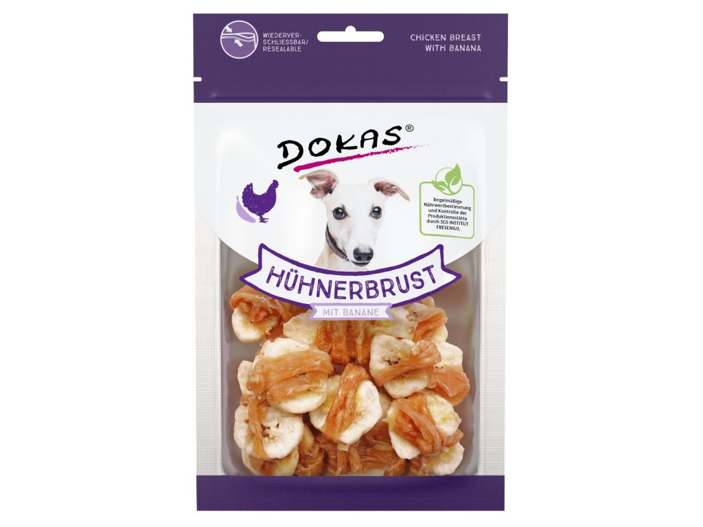 38262 1 dokas kureci prsa s bananem pochoutka pro psy 70g z kategorie chovatelske potreby a krmiva pro psy pamlsky pro psy susena masicka pro psy