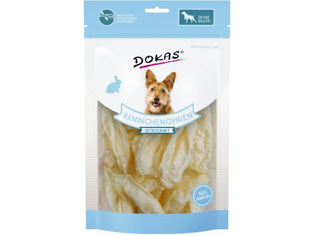 38364 1 dokas kralici usi bez srsti pochoutka pro psy 70g z kategorie chovatelske potreby a krmiva pro psy pamlsky pro psy susene vnitrnosti kosti pro psy