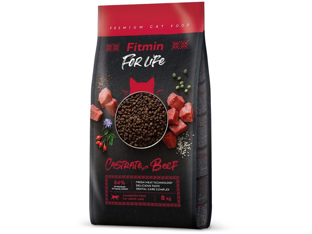 37749 3 fitmin for life cat castrate beef 8 kg z kategorie chovatelske potreby a krmiva pro kocky krmivo a pamlsky pro kocky granule pro kocky