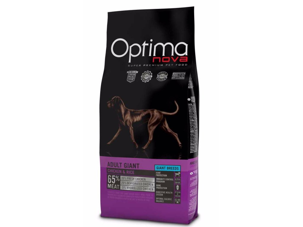 78081 1 optimanova dog adult giant chicken rice 12 kg z kategorie chovatelske potreby a krmiva pro psy krmiva pro psy granule pro psy