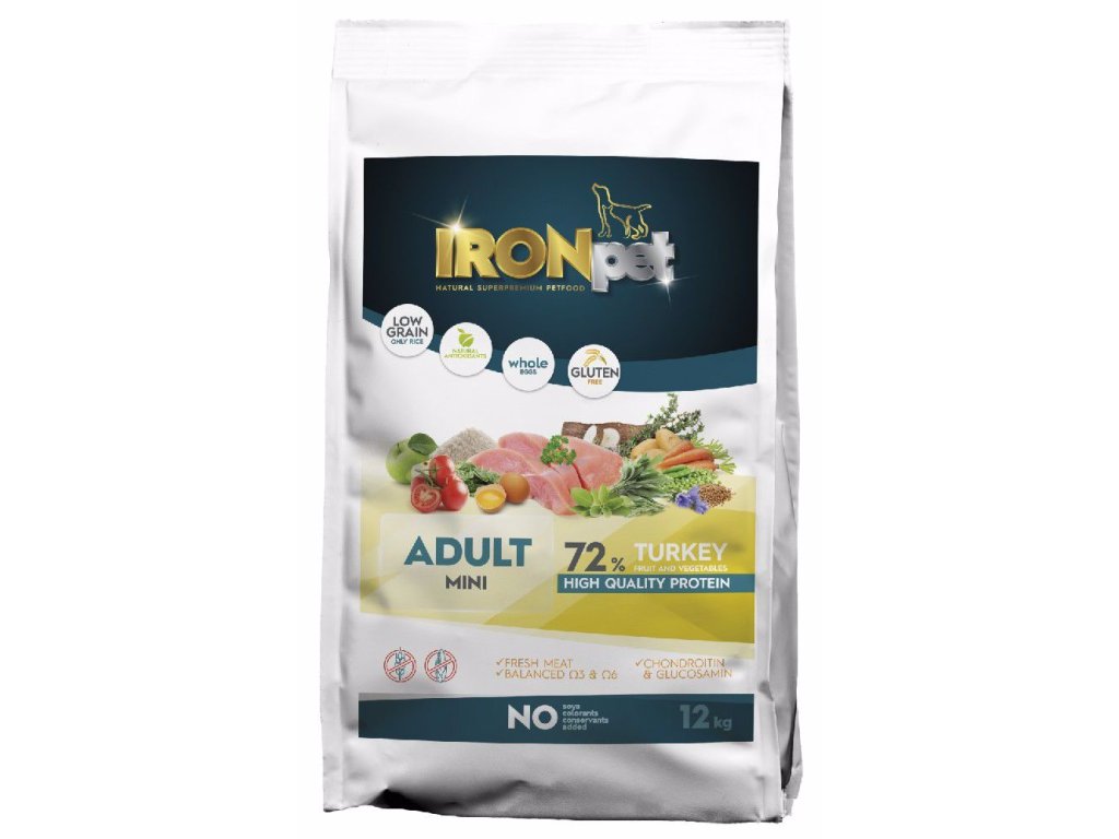 78438 4 ironpet dog adult mini turkey krocan 12 kg z kategorie chovatelske potreby a krmiva pro psy krmiva pro psy granule pro psy