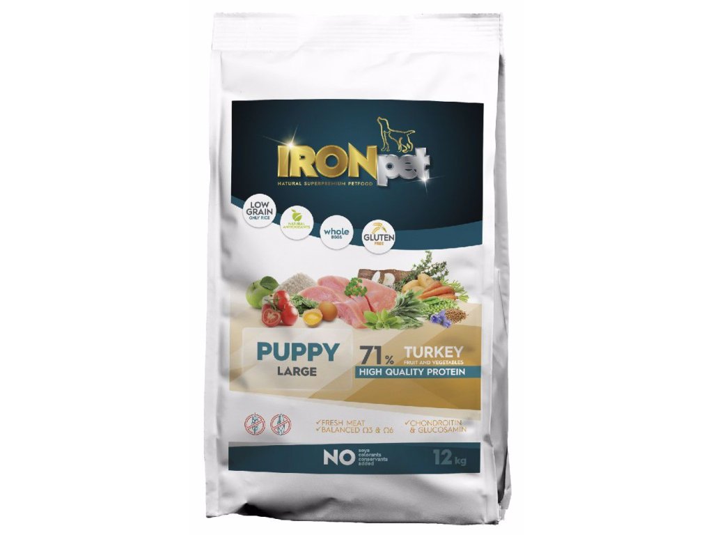 78450 4 ironpet dog puppy large turkey krocan 12 kg z kategorie chovatelske potreby a krmiva pro psy krmiva pro psy granule pro psy