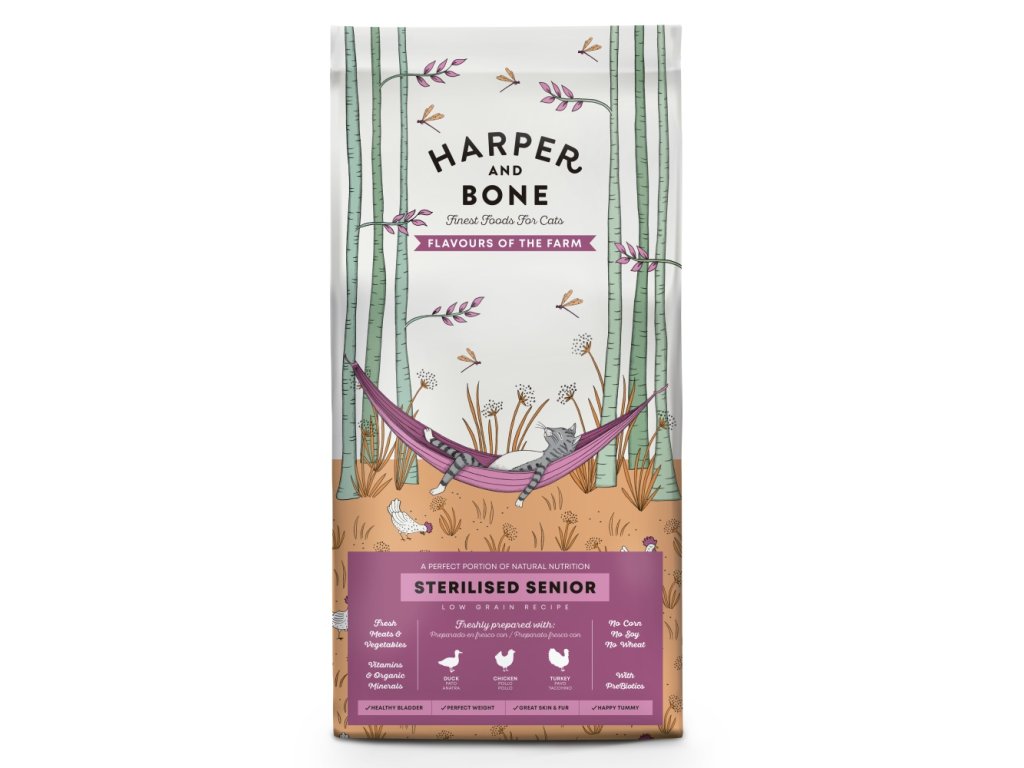 78588 2 harper and bone cat senior sterilised prichute farmy 2 kg z kategorie chovatelske potreby a krmiva pro kocky krmivo a pamlsky pro kocky granule pro kocky