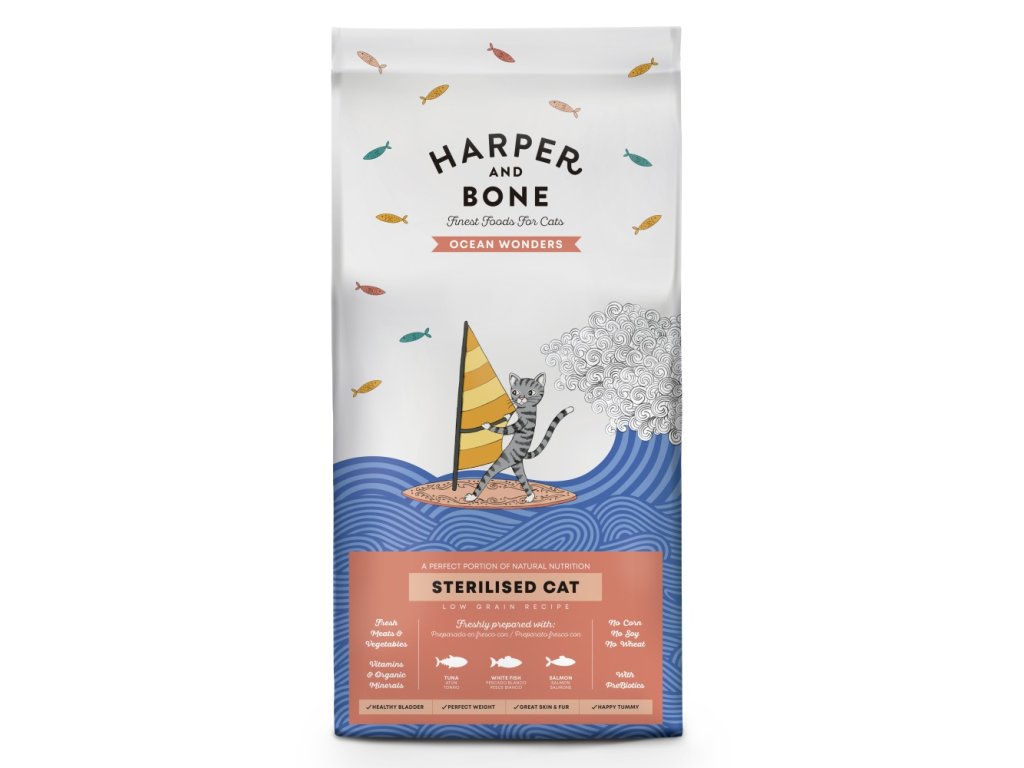 78600 2 harper and bone cat sterilised divy oceanu 2 kg z kategorie chovatelske potreby a krmiva pro kocky krmivo a pamlsky pro kocky granule pro kocky