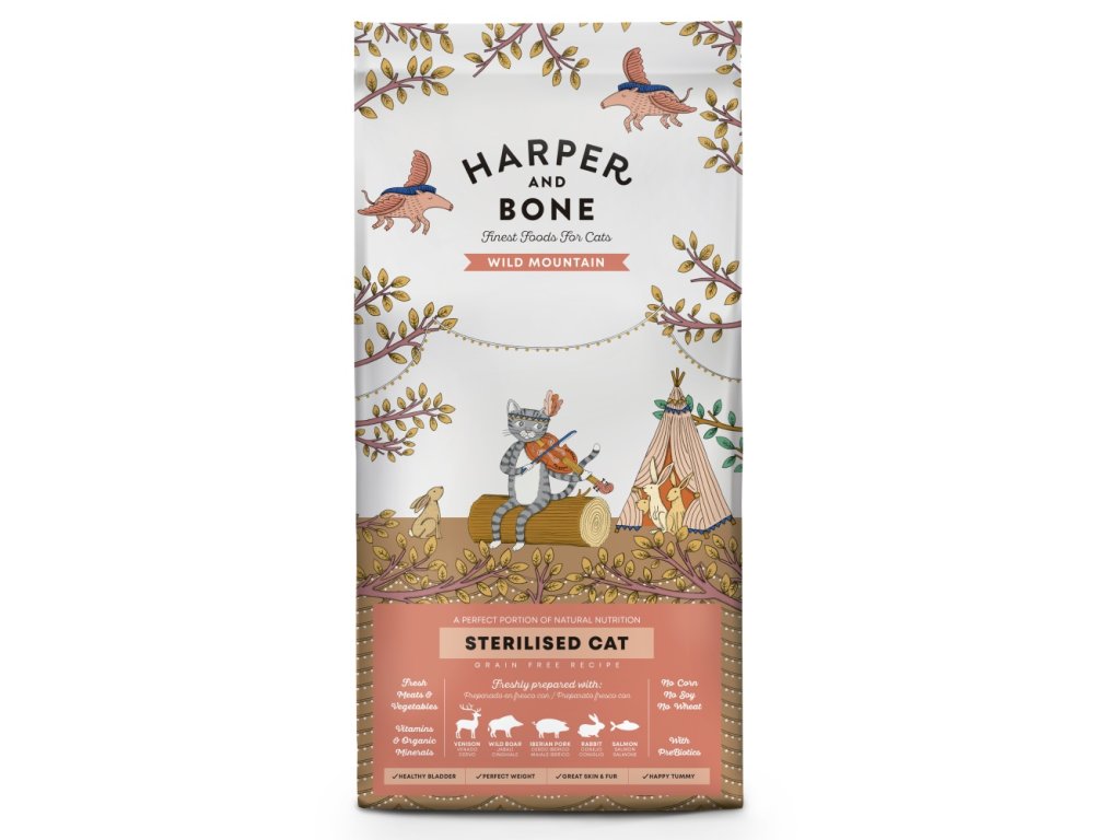 78612 2 harper and bone cat sterilised divoke hory 2 kg z kategorie chovatelske potreby a krmiva pro kocky krmivo a pamlsky pro kocky granule pro kocky