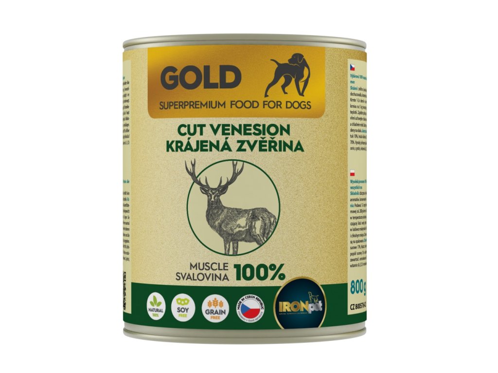 78768 2 ironpet gold dog zverina krajena svalovina 800 g z kategorie chovatelske potreby a krmiva pro psy krmiva pro psy konzervy pro psy