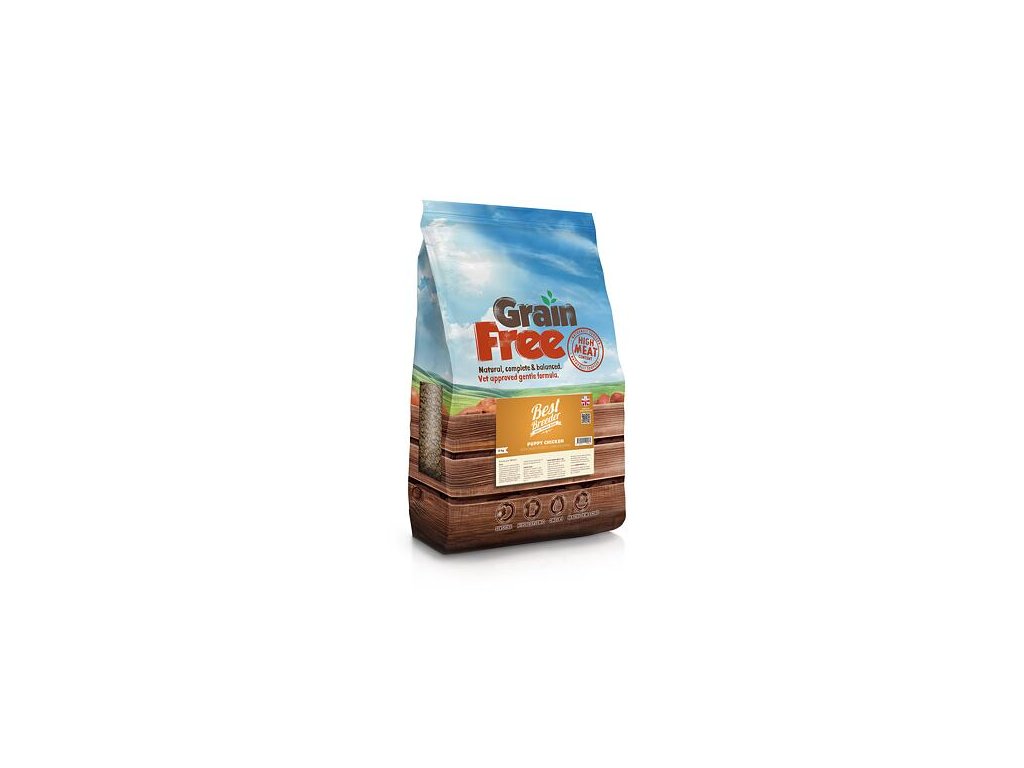 80583 1 best breeder grain free puppy chicken with sweet potato carrots peas 2 kg z kategorie chovatelske potreby a krmiva pro psy krmiva pro psy granule pro psy