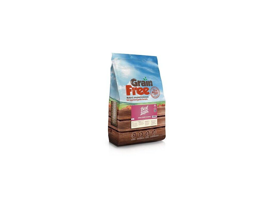 80655 1 best breeder grain free small breed salmon with trout sweet potato asparagus 2 kg z kategorie chovatelske potreby a krmiva pro psy krmiva pro psy granule pro psy