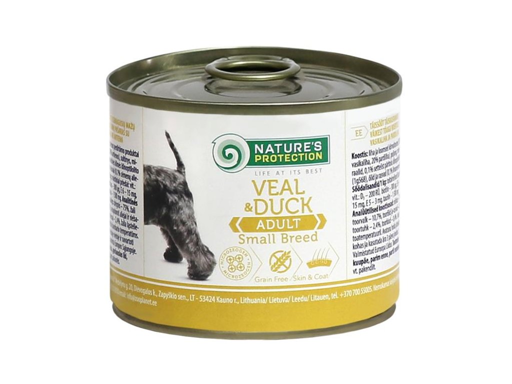 55830 1 nature s protection dog small teleci kachna konzerva 200g z kategorie chovatelske potreby a krmiva pro psy krmiva pro psy konzervy pro psy