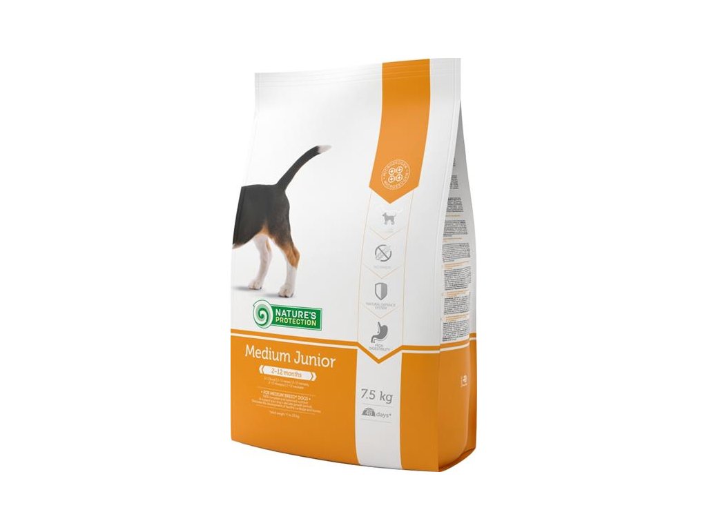 55974 1 nature s protection dog dry junior medium 7 5 kg z kategorie chovatelske potreby a krmiva pro psy krmiva pro psy granule pro psy