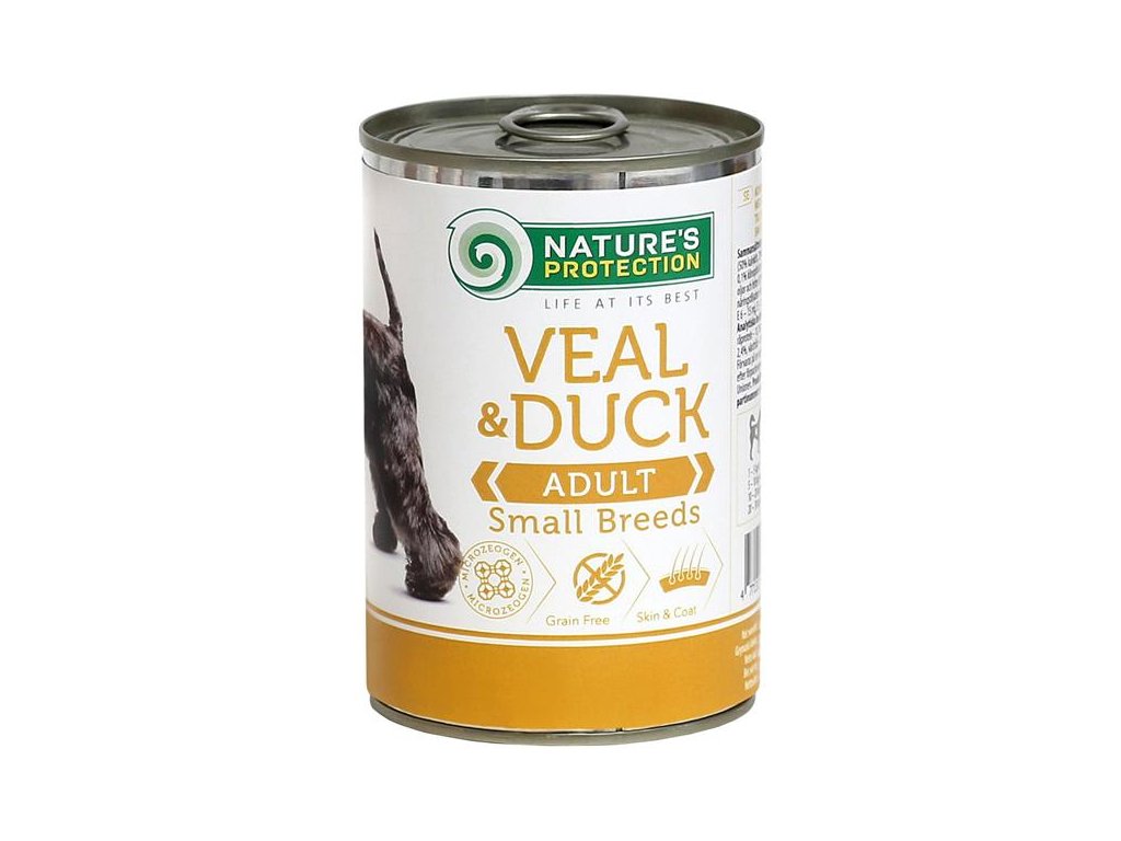 56070 1 nature s protection dog small teleci kachna konzerva 400g z kategorie chovatelske potreby a krmiva pro psy krmiva pro psy konzervy pro psy
