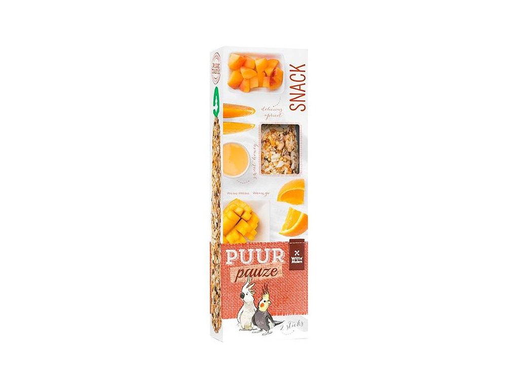 56124 1 puur pauze ptak tyc papousek mango merunka 140 g z kategorie chovatelske potreby pro ptaky a papousky pamlsky pro papousky