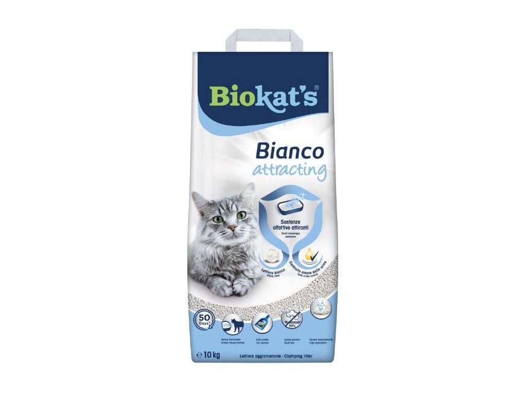 81096 biokats bianco attracting podestylka 10kg z kategorie chovatelske potreby a krmiva pro kocky toalety steliva pro kocky steliva kockolity pro kocky