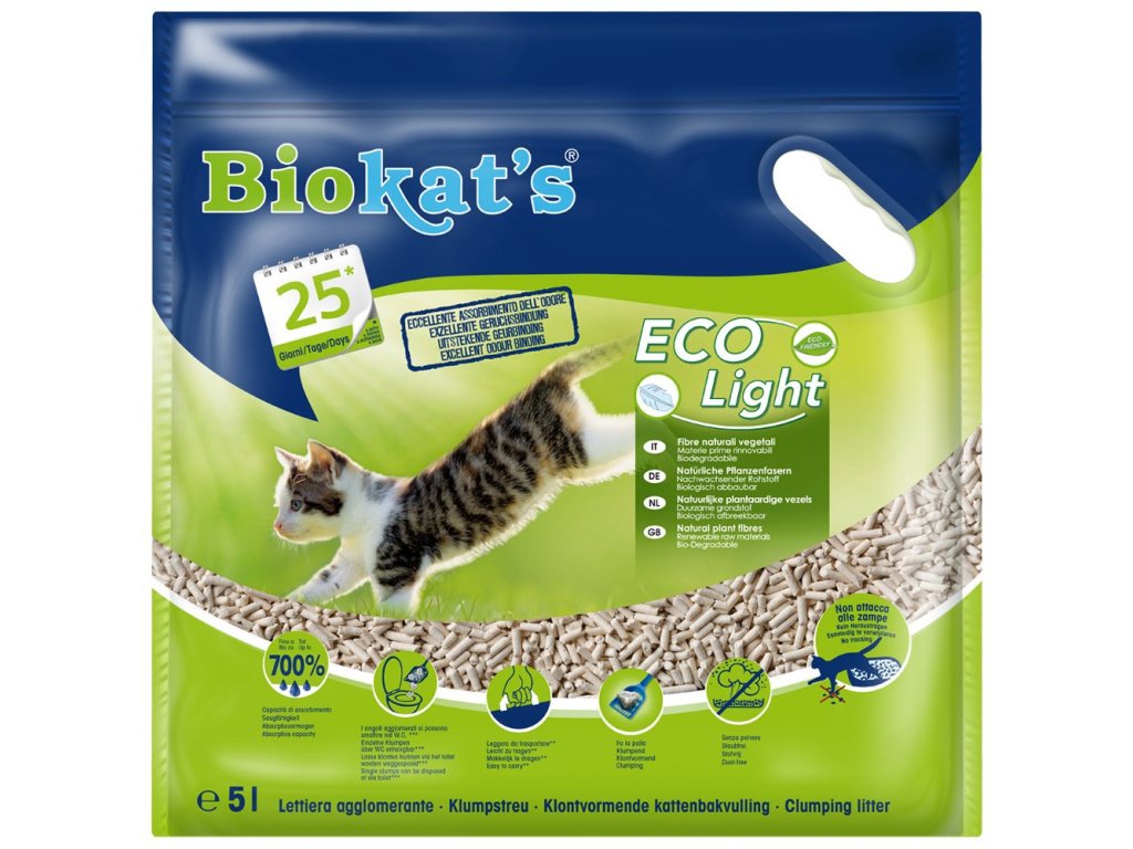 53121 biokats eco light podestylka 5 l z kategorie chovatelske potreby a krmiva pro kocky toalety steliva pro kocky steliva kockolity pro kocky