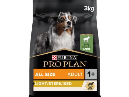 88488 3 pro plan all sizes adult light sterilised jehne 3 kg 1