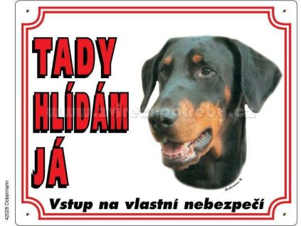 5331 1 vystrazna plastova tabulka na plot dobrman z kategorie chovatelske potreby a krmiva pro psy tabulky samolepky psi tabulky na plot