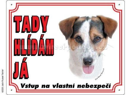 5337 1 vystrazna plastova tabulka na plot jack russel terier hladkosrsty z kategorie chovatelske potreby a krmiva pro psy tabulky samolepky psi tabulky na plot