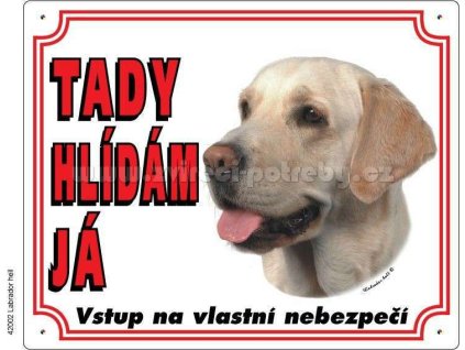 5346 1 vystrazna plastova tabulka na plot labrador svetly z kategorie chovatelske potreby a krmiva pro psy tabulky samolepky psi tabulky na plot