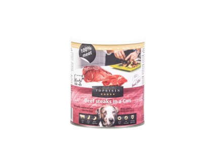 83349 1 topstein hovezi steaky v plechu 800 g z kategorie chovatelske potreby a krmiva pro psy krmiva pro psy konzervy pro psy