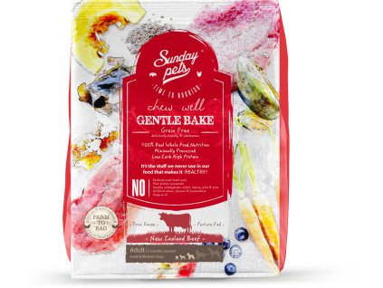 90900 sundaypets dog gentle bake beef adult small medium breed 1 3 kg