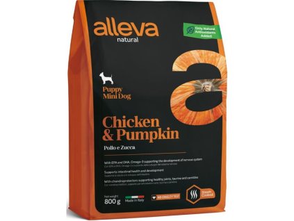56772 1 alleva natural dog dry puppy chicken pumpkin mini 800g z kategorie chovatelske potreby a krmiva pro psy krmiva pro psy granule pro psy
