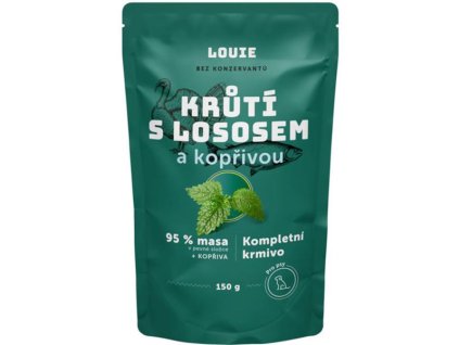 95683 louie kaps pro psy kruti s lososem a koprivou 150g