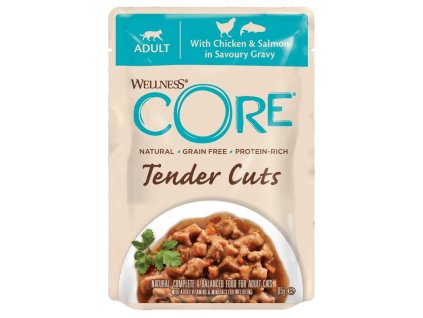 97030 kapsicka wellness core cat tender kure a losos v omacce 85g