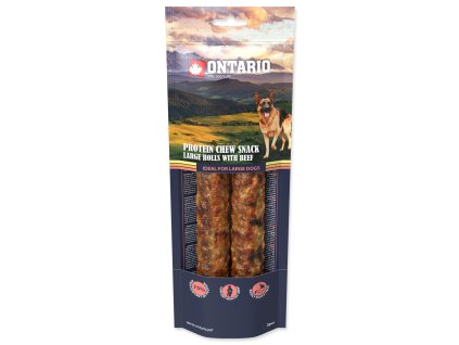 84325 ontario protein zvykaci pamlsek velka rolka s hovezim 2 ks 25 4 cm