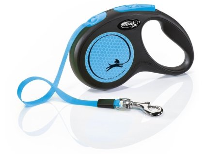 8157 1 flexi new neon paskove voditko s modra 5m do 15kg z kategorie chovatelske potreby a krmiva pro psy obojky voditka a postroje pro psy voditka pro psy samonavijeci voditka pro psy