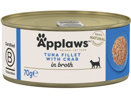 52524 2 konzerva applaws cat tunak s krabem 70g