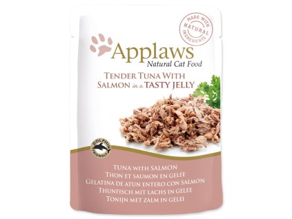 52617 1 kapsicka applaws cat pouch tuna wholemeat with salmon in jelly 70 g z kategorie chovatelske potreby a krmiva pro kocky krmivo a pamlsky pro kocky kapsicky pro kocky