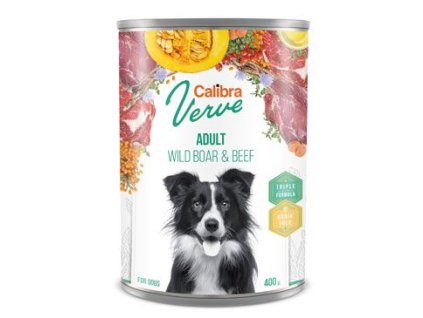 24084 calibra dog verve konzerva gf adult wild boar beef 400g z kategorie chovatelske potreby a krmiva pro psy krmiva pro psy konzervy pro psy