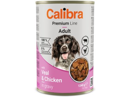 84277 calibra dog premium konz with veal chicken 1240g
