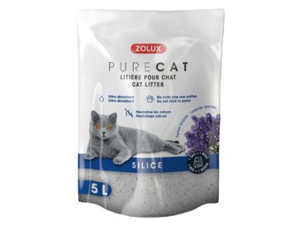82725 1 podestylka purecat levandule silica 5l zolux z kategorie chovatelske potreby a krmiva pro kocky toalety steliva pro kocky steliva kockolity pro kocky