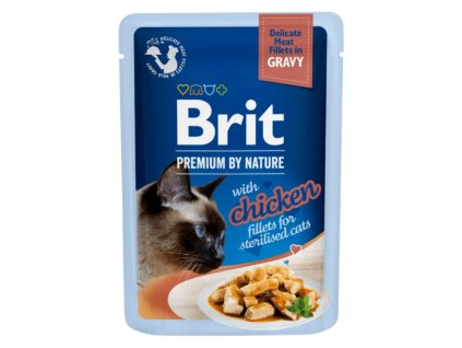 91540 brit premium cat delicate fillets in gravy with chicken for sterilised 85 g