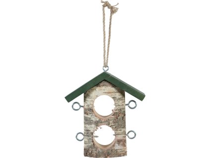 96082 1 budka krmitko hut duo na loj kouli drevo zelena zolux