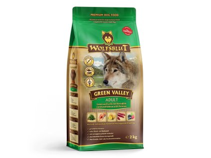 102145 wolfsblut dog adult green valley 2kg
