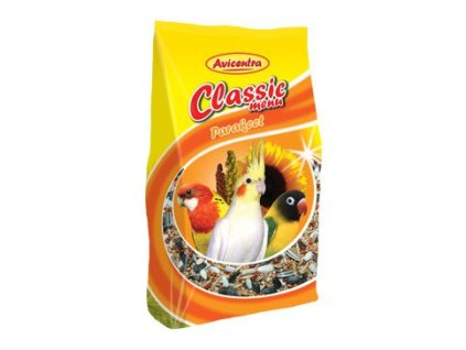 21681 avicentra classic menu krmivo maly papousek 500g z kategorie chovatelske potreby pro ptaky a papousky krmivo pro papousky