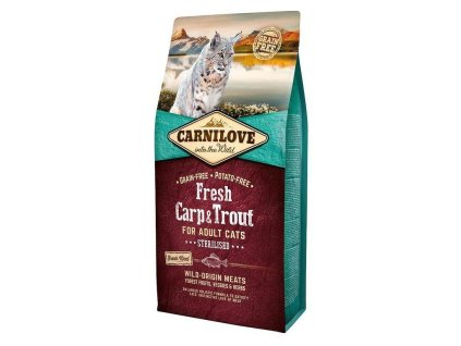 20790 carnilove cat fresh carp trout sterilised adult 6kg z kategorie chovatelske potreby a krmiva pro kocky krmivo a pamlsky pro kocky granule pro kocky