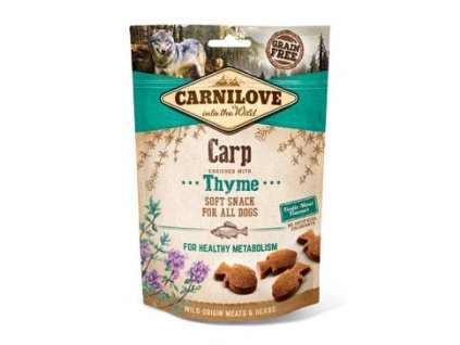 18387 carnilove dog semi moist snack carp with thyme 200g z kategorie chovatelske potreby a krmiva pro psy pamlsky pro psy polomekke pamlsky pro psy