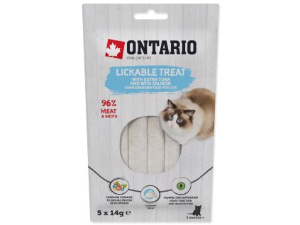 76968 1 pochoutka ontario lizaci s extra tunakem a s lososem 5 x 14 g z kategorie chovatelske potreby a krmiva pro kocky krmivo a pamlsky pro kocky pamlsky pro kocky