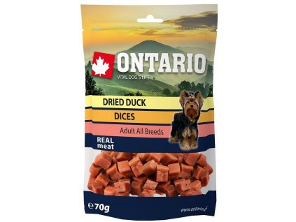 49131 ontario snack duck dice small dog 70 g original