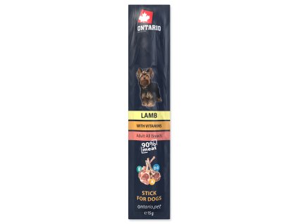 49182 1 stick ontario for dogs lamb 15g z kategorie chovatelske potreby a krmiva pro psy pamlsky pro psy tycinky salamky pro psy