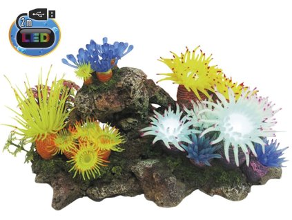 27720 2 nobby akvarijni dekorace aplysina s led 27 7 x 14 3 x 14 cm z kategorie akvaristicke a teraristicke potreby dekorace do akvaria dekorace s led osvetlenim