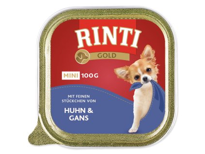 18033 rinti gold mini vanicka kure husa 100g z kategorie chovatelske potreby a krmiva pro psy krmiva pro psy vanicky pastiky pro psy