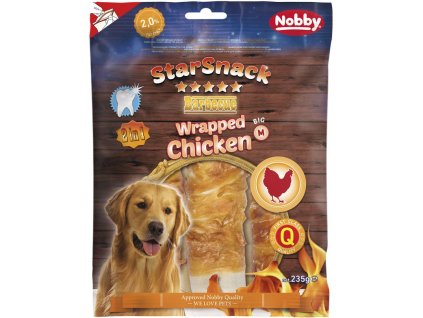 20583 2 nobby starsnack wrapped chicken m pamlsky 15cm 235g z kategorie chovatelske potreby a krmiva pro psy pamlsky pro psy zvykaci pamlsky pro psy