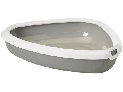 13008 1 savic rincon rohova toaleta pro kocky seda 58 5 x 46 x 13 5 cm z kategorie chovatelske potreby a krmiva pro kocky toalety steliva pro kocky kocici toalety