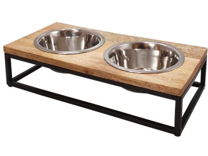 23004 2 nobby designovy stojan s miskami 41x21x10cm 2x0 8l z kategorie chovatelske potreby a krmiva pro psy misky a davkovace pro psy vyskove stojany pro psy