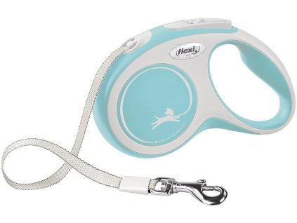 21450 2 flexi new comfort s voditko pasek 5m 15kg svetle modra z kategorie chovatelske potreby a krmiva pro psy obojky voditka a postroje pro psy voditka pro psy samonavijeci voditka pro psy